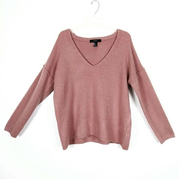 Forever 21 Blush Pink Oversized Vneck Sweater - Picture 1 of 3